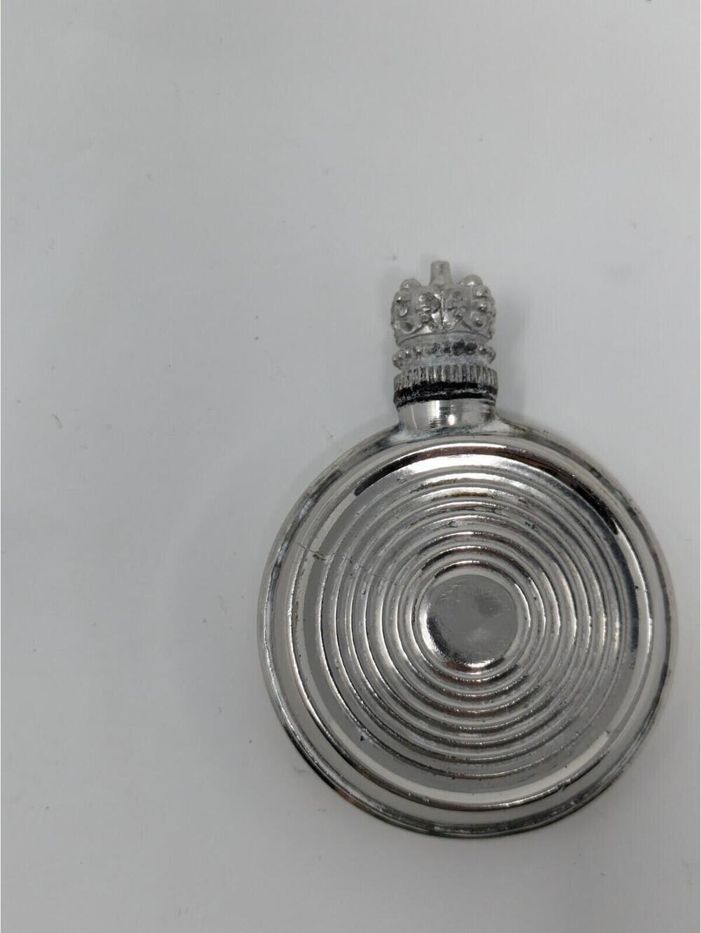 Antique Silver Perfume Flask with Crown Top / purse sizeSpiral Pattern-Made In - Picture 2 of 3